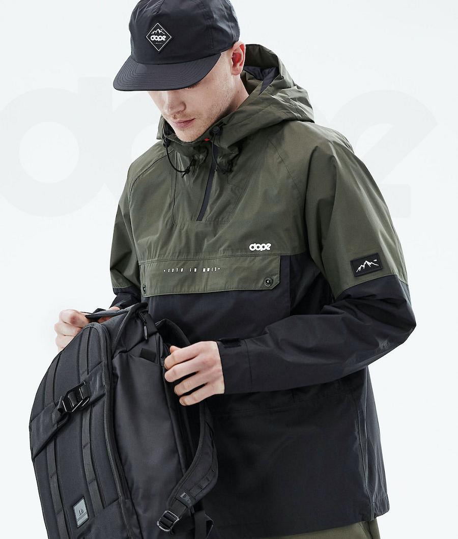 Olive / Black Men's Dope Hiker Light Outdoor Jackets | NZ_D1918