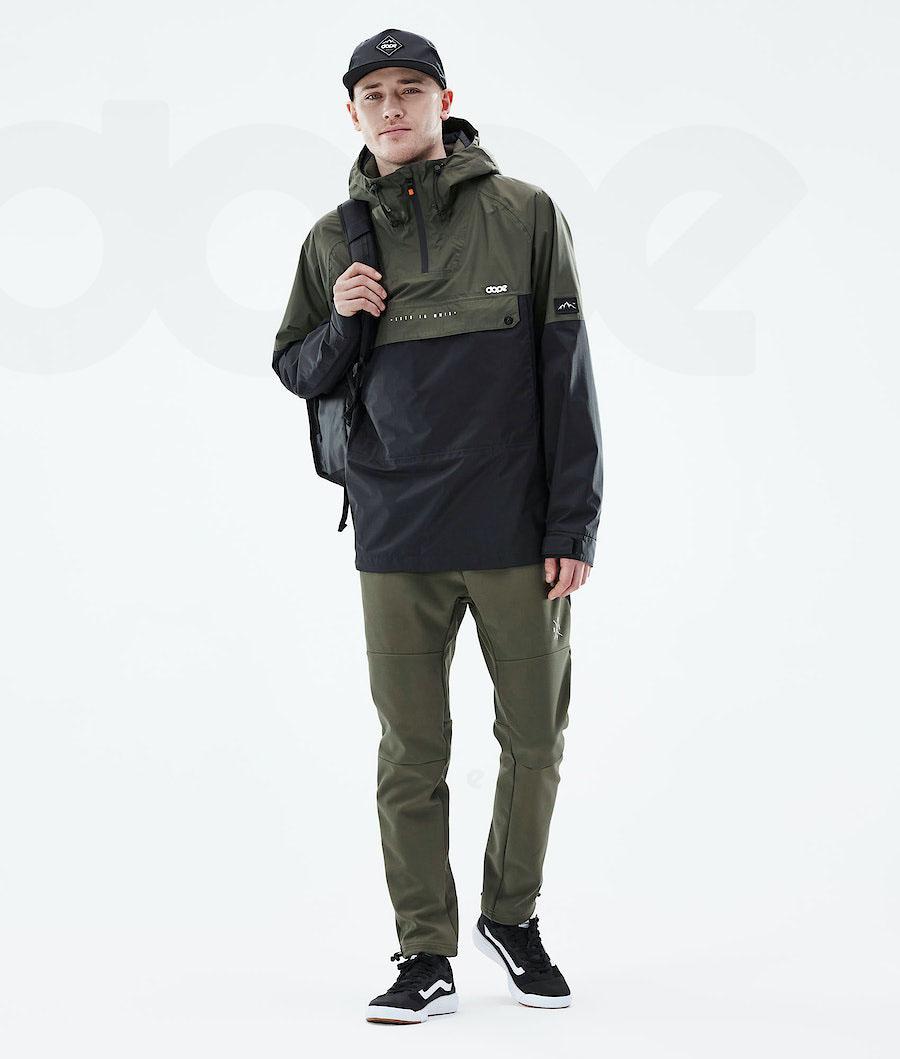 Olive / Black Men's Dope Hiker Light Outdoor Jackets | NZ_D1918