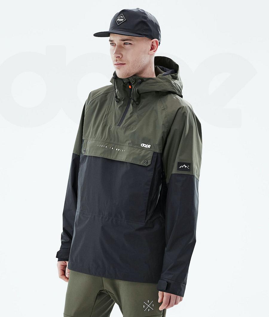 Olive / Black Men\'s Dope Hiker Light Outdoor Jackets | NZ_D1918