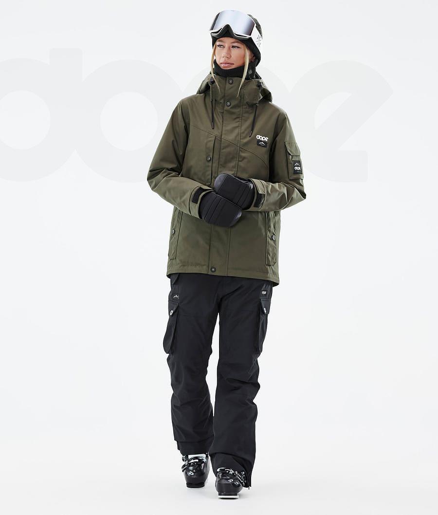Olive / Black Women's Dope Adept W Ski Jackets | NZ_D2285
