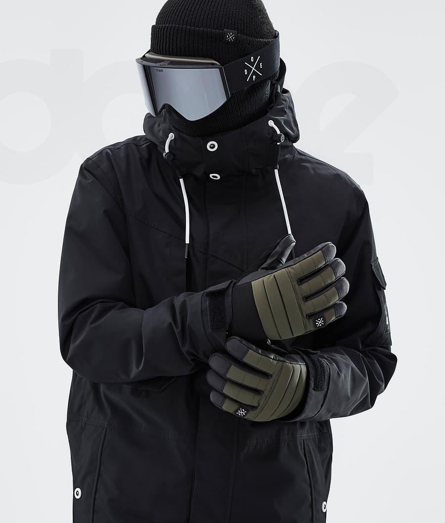 Olive Men's Dope Ace Snowboard Gloves | NZ_D2307