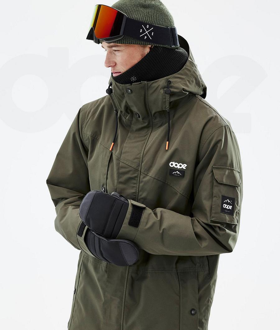 Olive Men's Dope Adept Snowboard Jackets | NZ_D1589