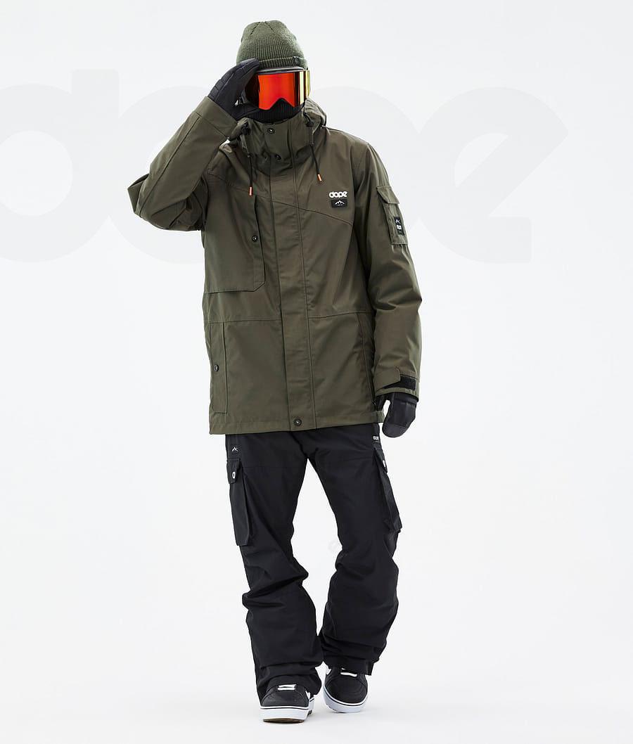 Olive Men's Dope Adept Snowboard Jackets | NZ_D1589