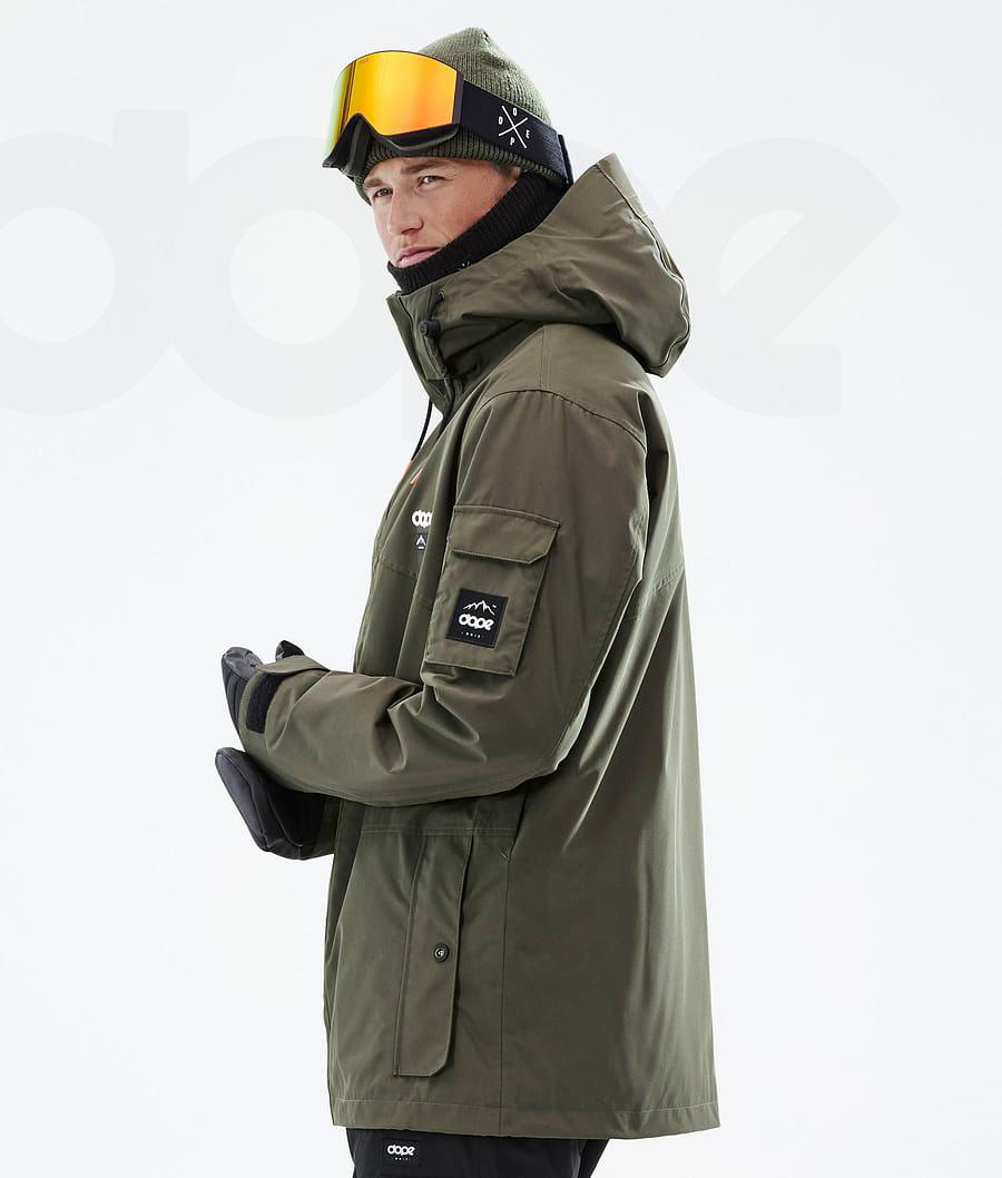 Olive Men's Dope Adept Snowboard Jackets | NZ_D1589