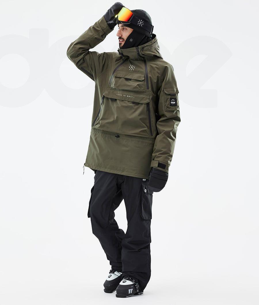 Olive Men's Dope Akin Ski Jackets | NZ_D2405