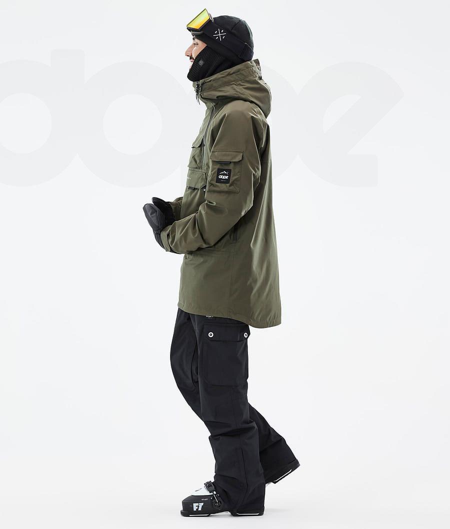 Olive Men's Dope Akin Ski Jackets | NZ_D2405