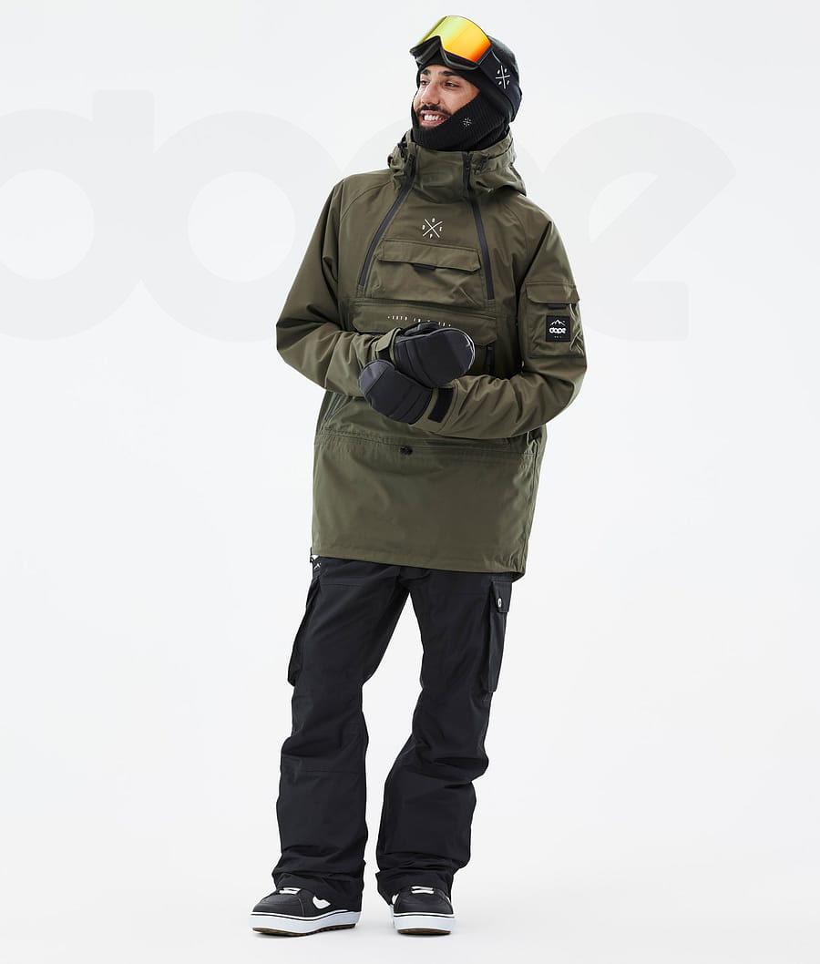 Olive Men's Dope Akin Snowboard Jackets | NZ_D1922