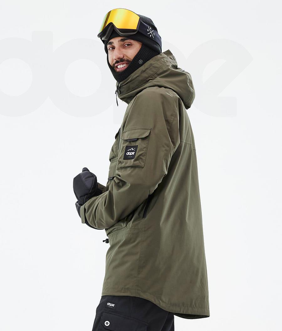 Olive Men's Dope Akin Snowboard Jackets | NZ_D1922
