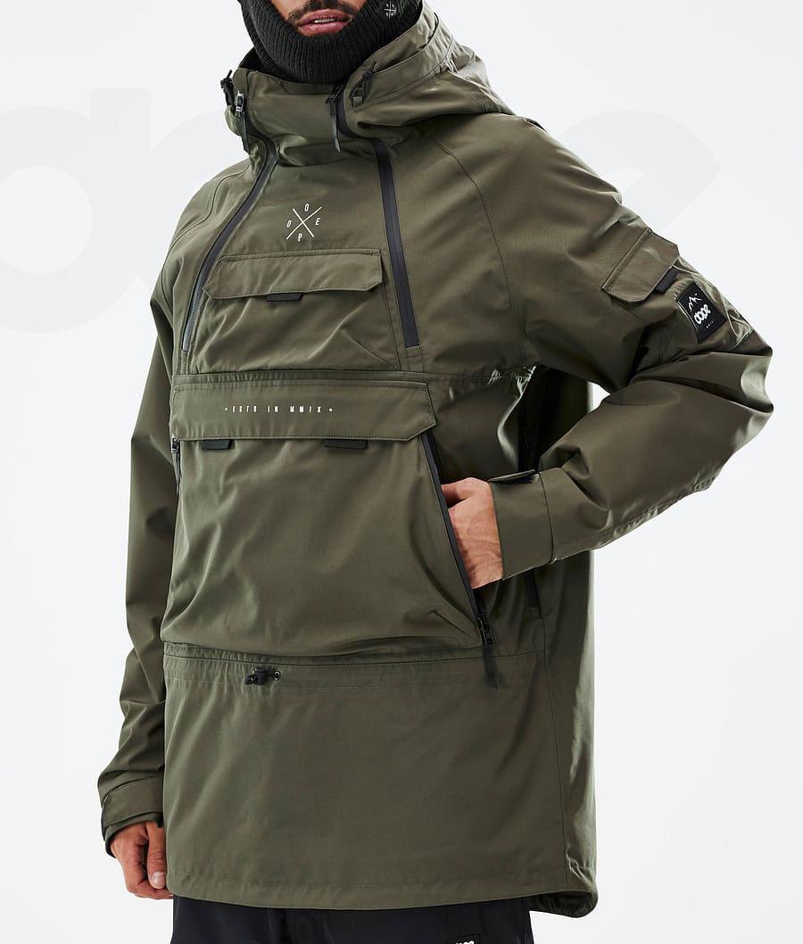 Olive Men's Dope Akin Snowboard Jackets | NZ_D1922