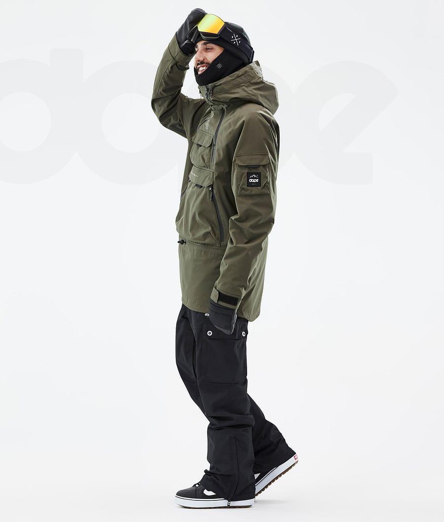Olive Men's Dope Akin Snowboard Jackets | NZ_D1922