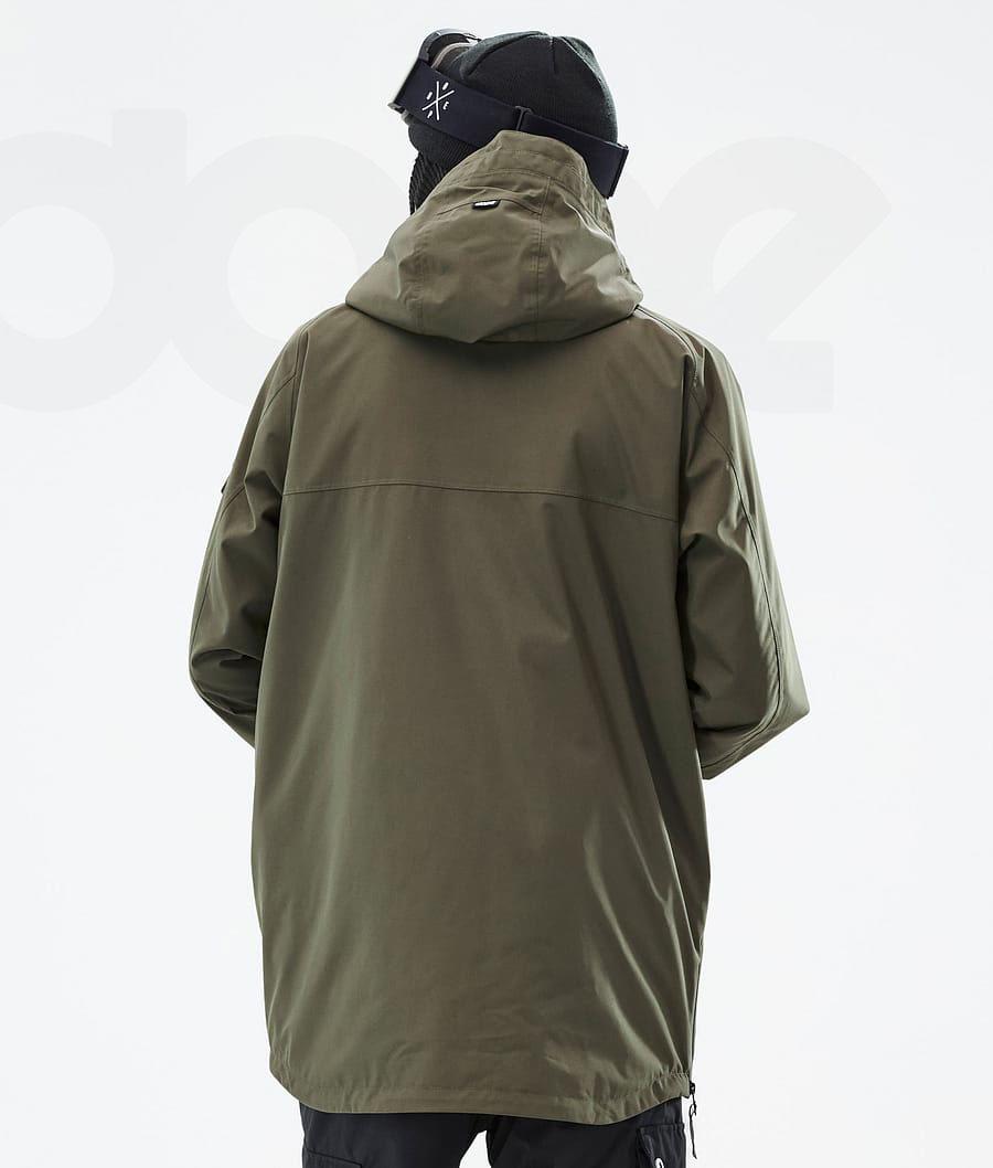 Olive Men's Dope Akin Snowboard Jackets | NZ_D1922