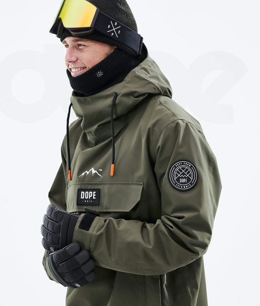 Olive Men's Dope Blizzard 2021 Snowboard Jackets | NZ_D2454