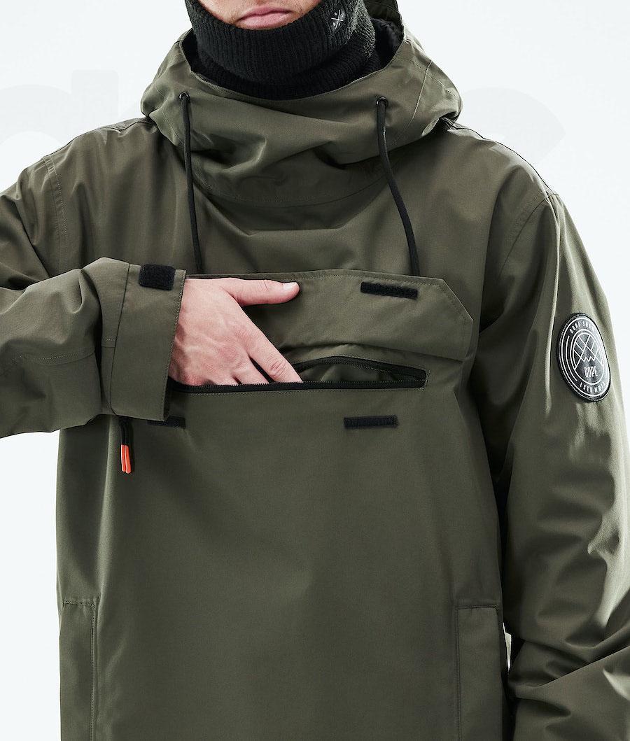 Olive Men's Dope Blizzard 2021 Snowboard Jackets | NZ_D2454