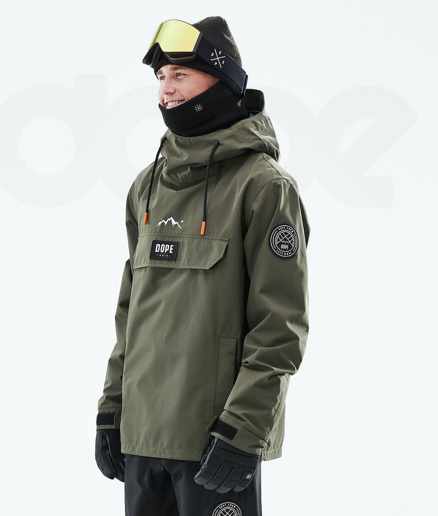 Olive Men\'s Dope Blizzard 2021 Snowboard Jackets | NZ_D2454