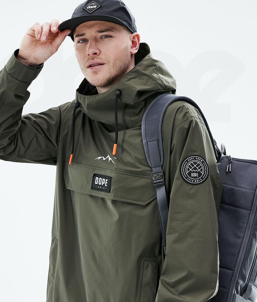 Olive Men's Dope Blizzard Light Outdoor Jackets | NZ_D2396