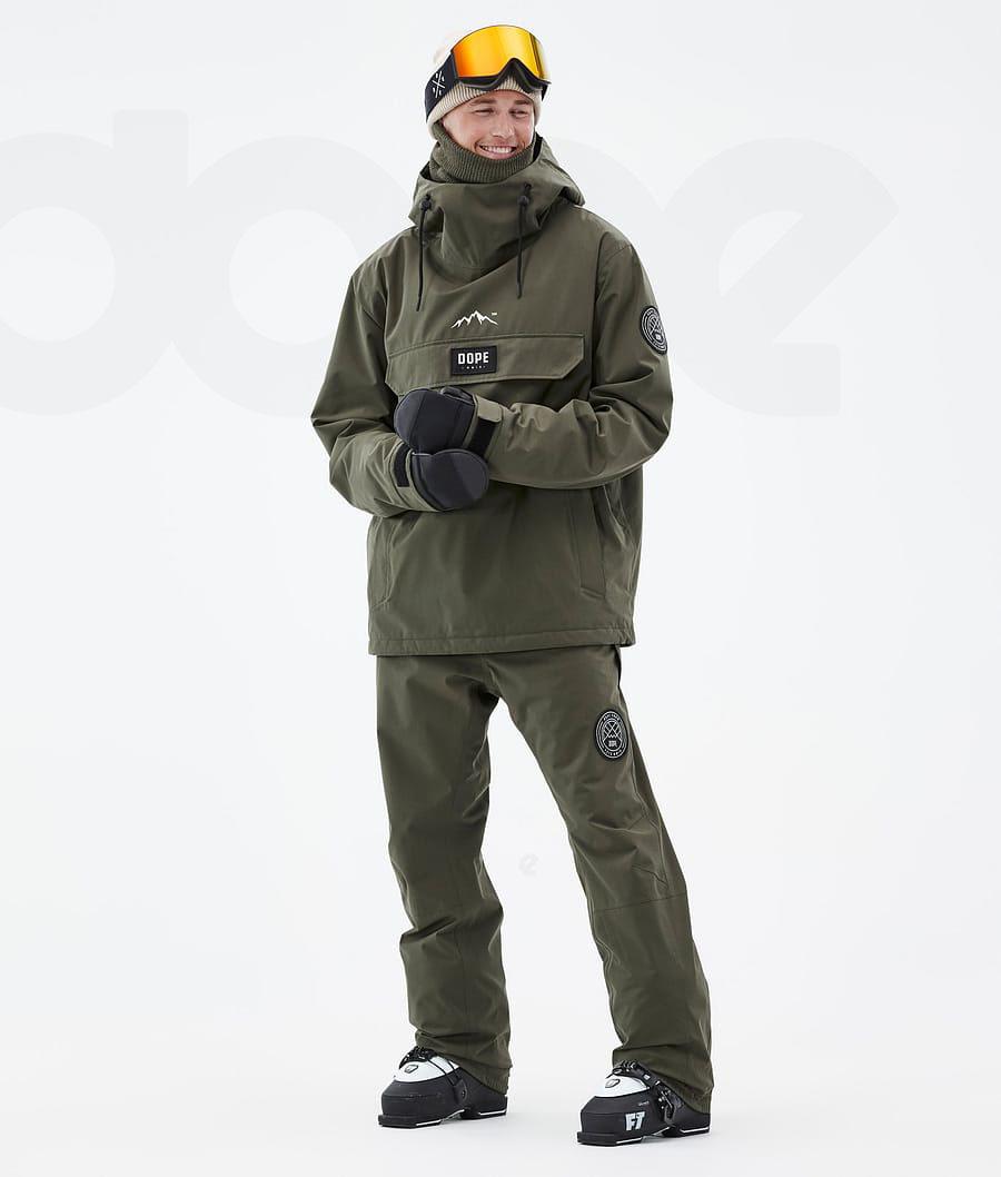 Olive Men's Dope Blizzard Ski Jackets | NZ_D2353