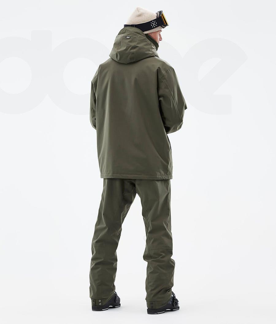 Olive Men's Dope Blizzard Ski Jackets | NZ_D2353