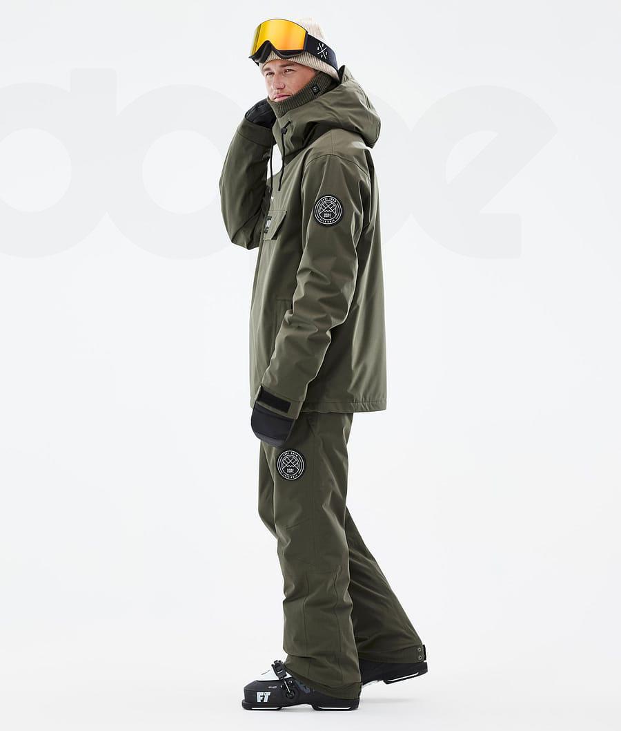 Olive Men's Dope Blizzard Ski Jackets | NZ_D2353