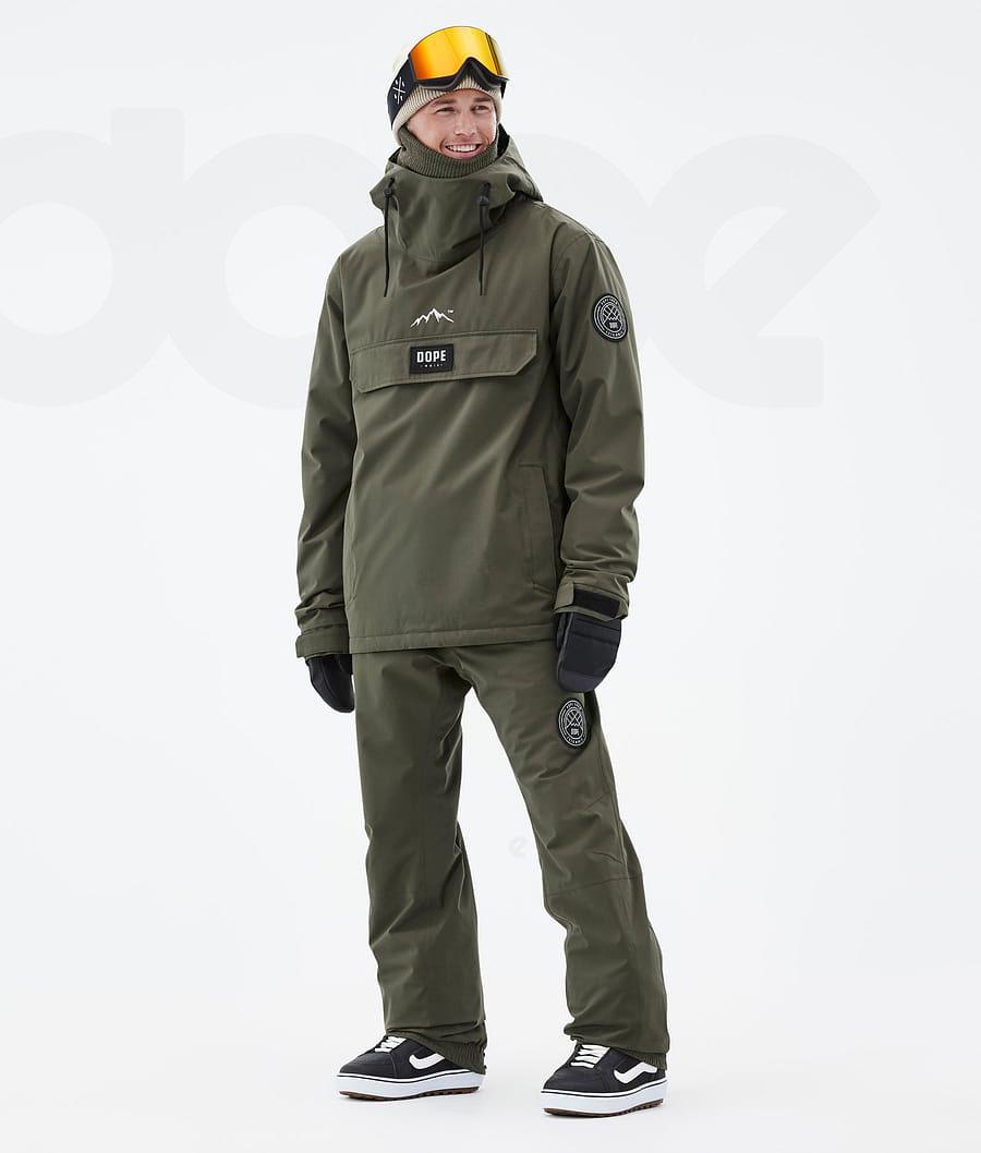 Olive Men's Dope Blizzard Snowboard Jackets | NZ_D2348