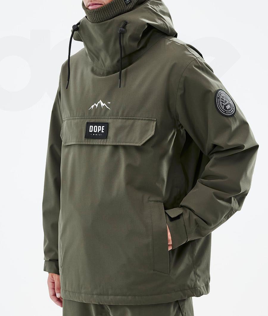 Olive Men's Dope Blizzard Snowboard Jackets | NZ_D2348