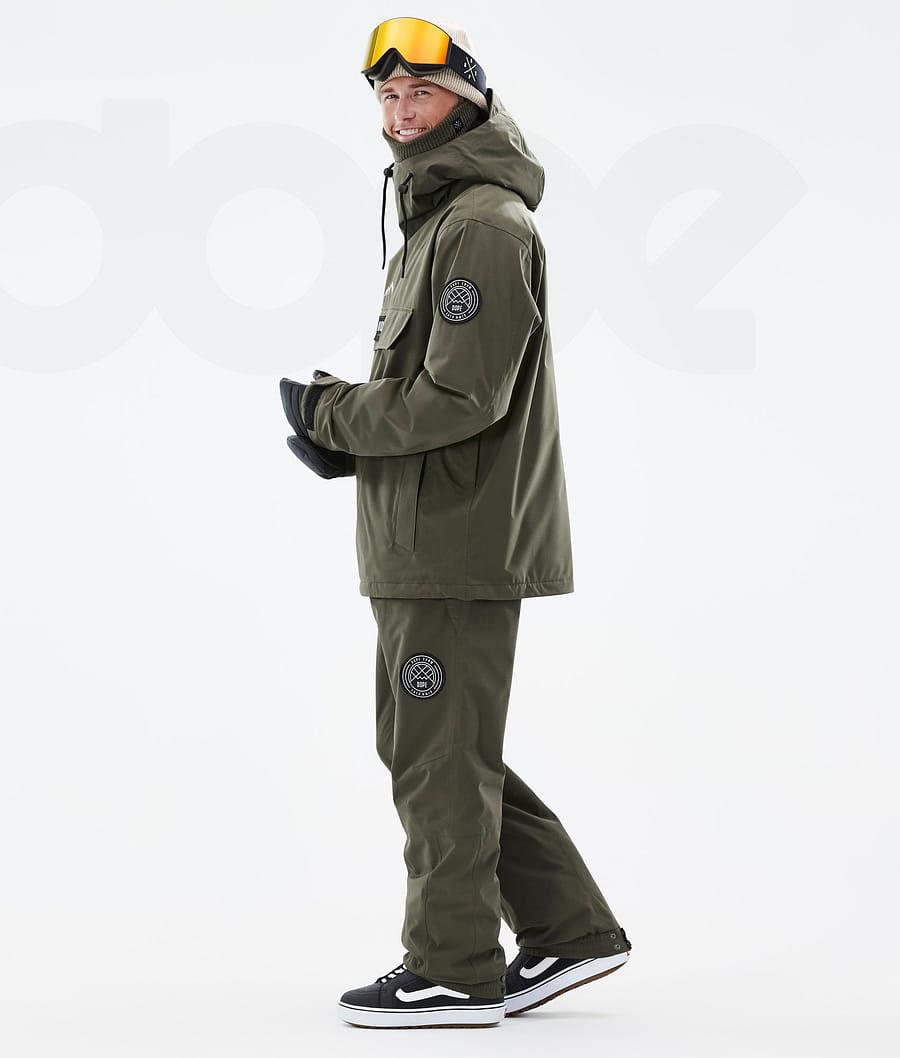 Olive Men's Dope Blizzard Snowboard Jackets | NZ_D2348