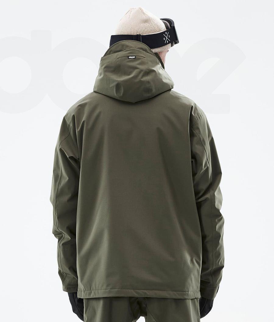 Olive Men's Dope Blizzard Snowboard Jackets | NZ_D2348