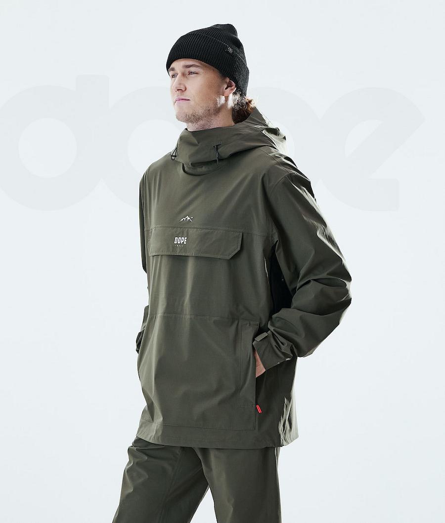 Olive Men\'s Dope Drizzard Outdoor Jackets | NZ_D1647