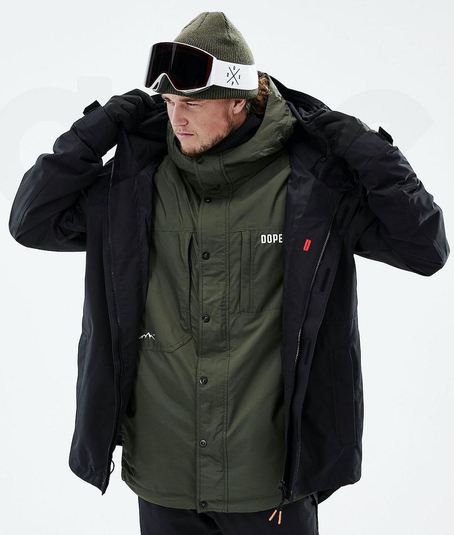 Olive Men's Dope Insulated Snowboard Jackets | NZ_D1267