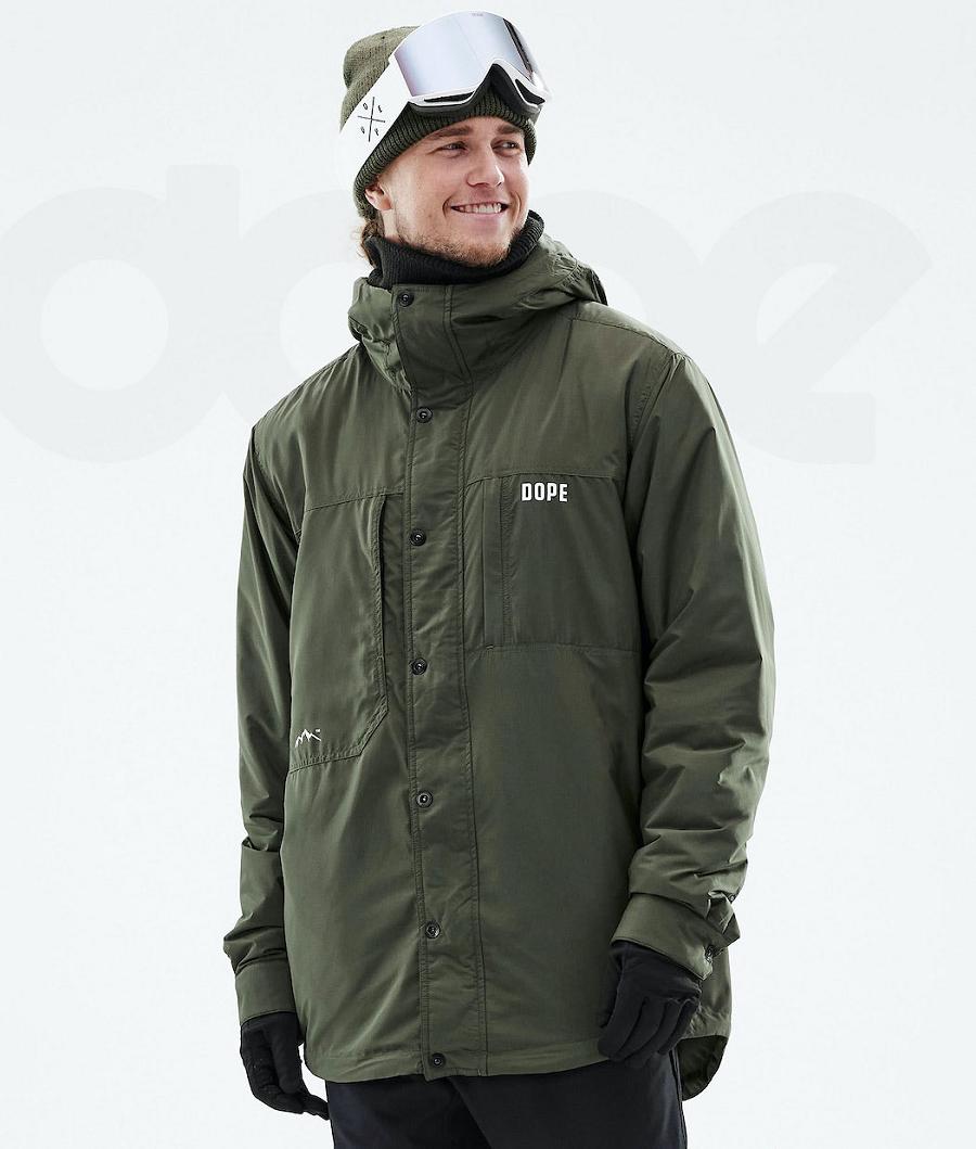 Olive Men\'s Dope Insulated Snowboard Jackets | NZ_D1267