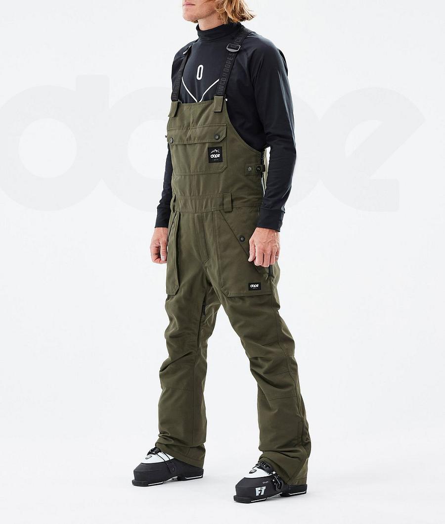 Olive Men\'s Dope Notorious B.I.B Ski Pants | NZ_D1206