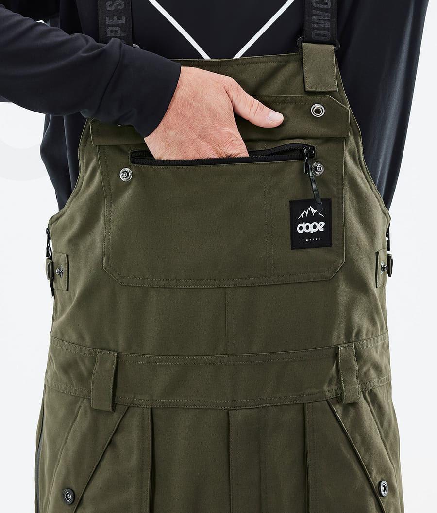 Olive Men's Dope Notorious B.I.B Snowboard Pants | NZ_D1474