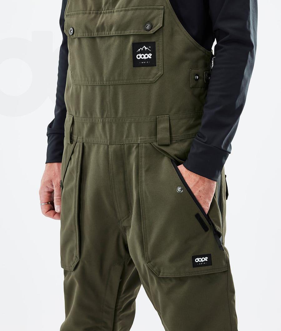 Olive Men's Dope Notorious B.I.B Snowboard Pants | NZ_D1474