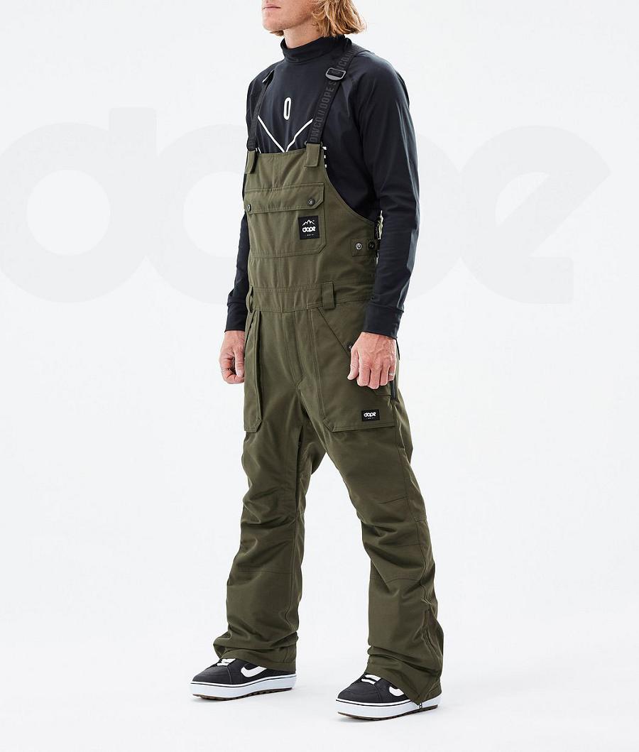 Olive Men\'s Dope Notorious B.I.B Snowboard Pants | NZ_D1474