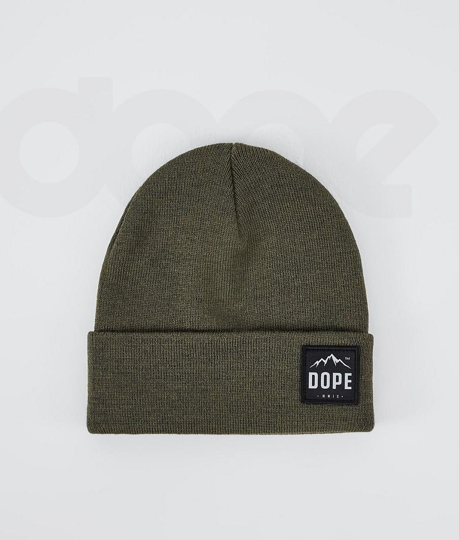 Olive Men\'s Dope Paradise Beanies | NZ_D2051