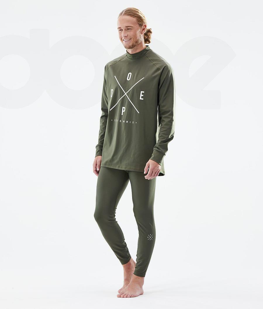 Olive Men's Dope Snuggle Base Layer Pants | NZ_D1102