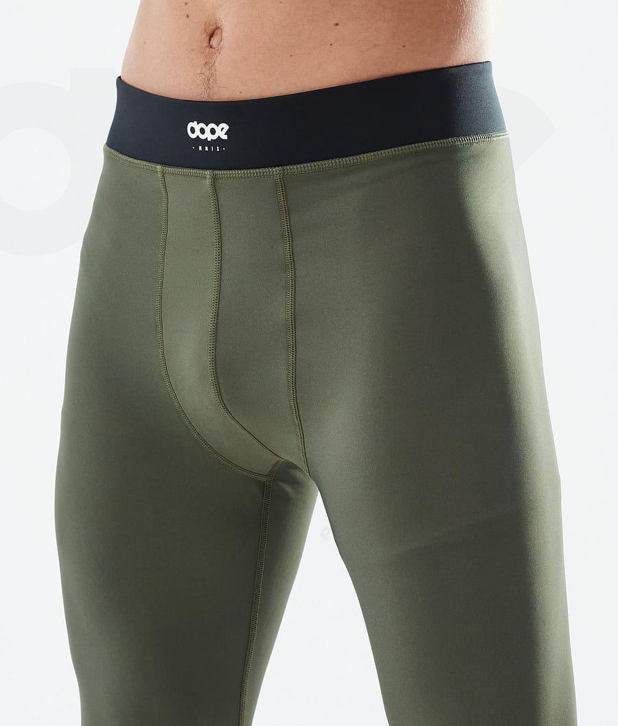 Olive Men's Dope Snuggle Base Layer Pants | NZ_D1102