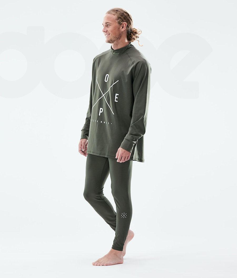 Olive Men's Dope Snuggle Base Layer Pants | NZ_D1731