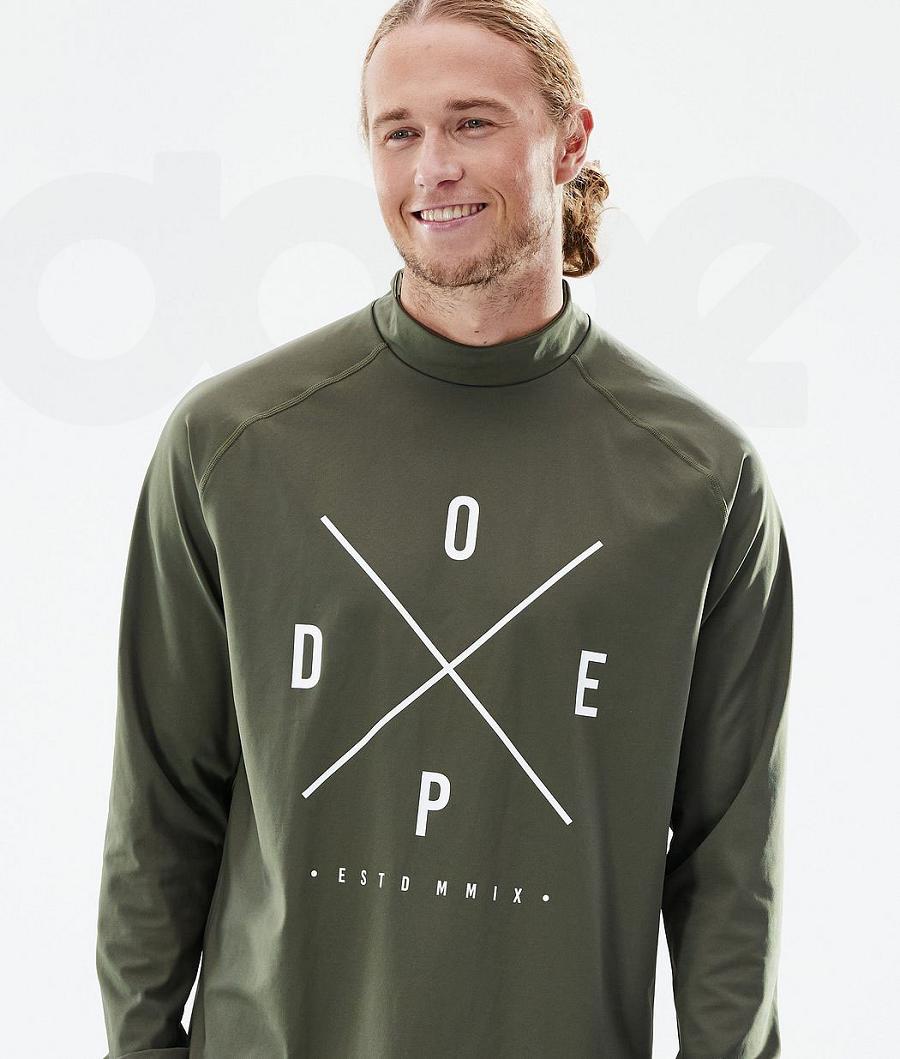 Olive Men's Dope Snuggle Base Layer Tops | NZ_D1298