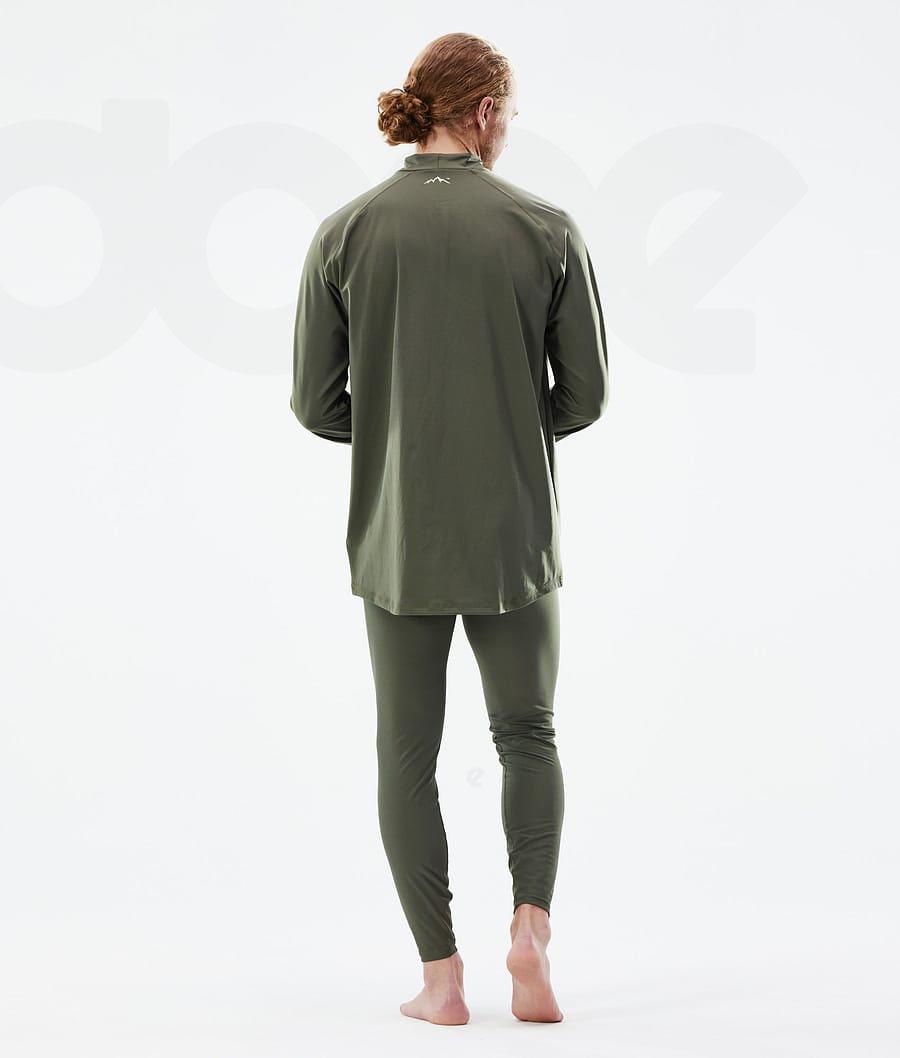 Olive Men's Dope Snuggle Base Layer Tops | NZ_D1298