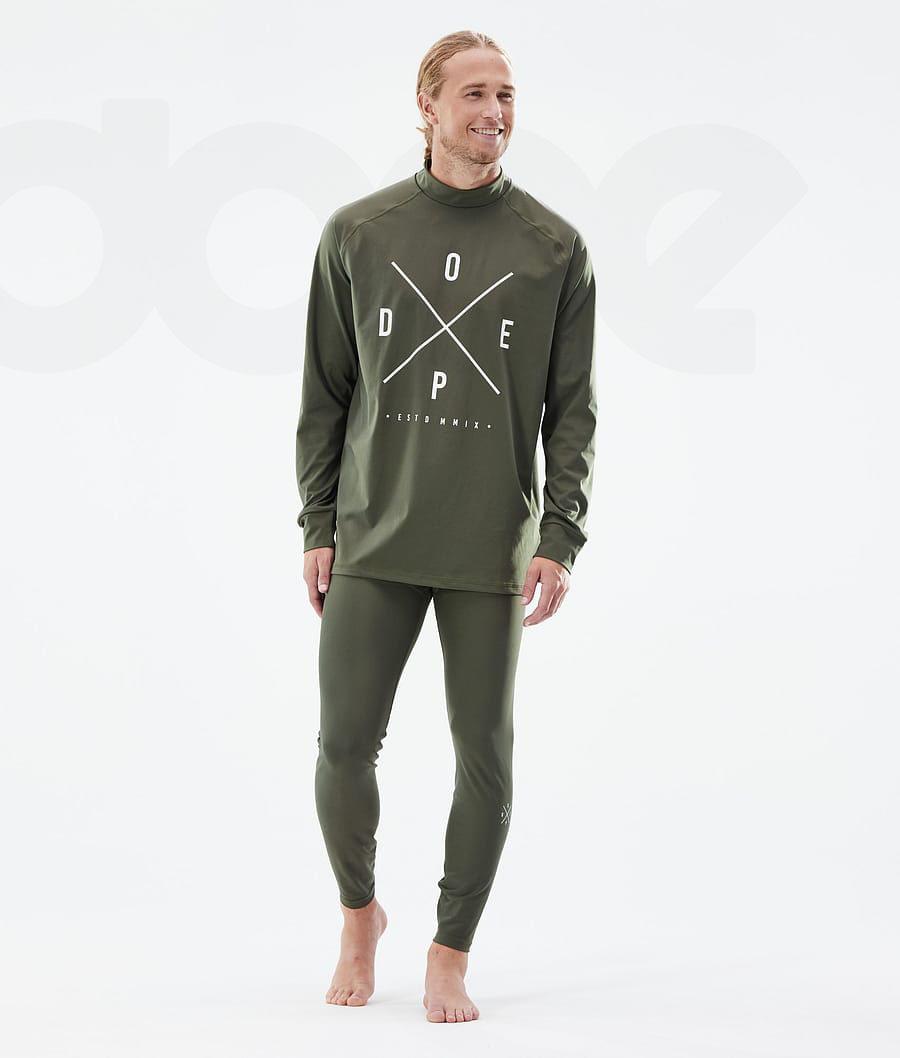 Olive Men's Dope Snuggle Base Layer Tops | NZ_D1298