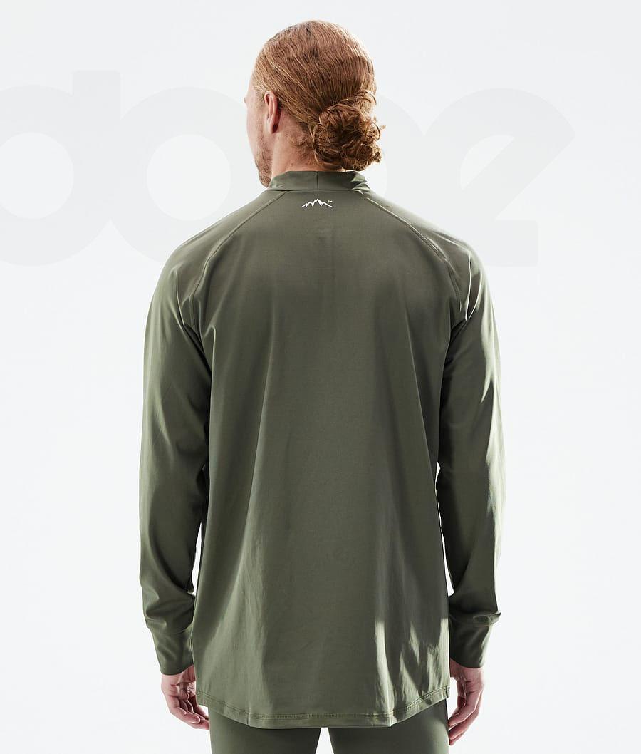Olive Men's Dope Snuggle Base Layer Tops | NZ_D1298