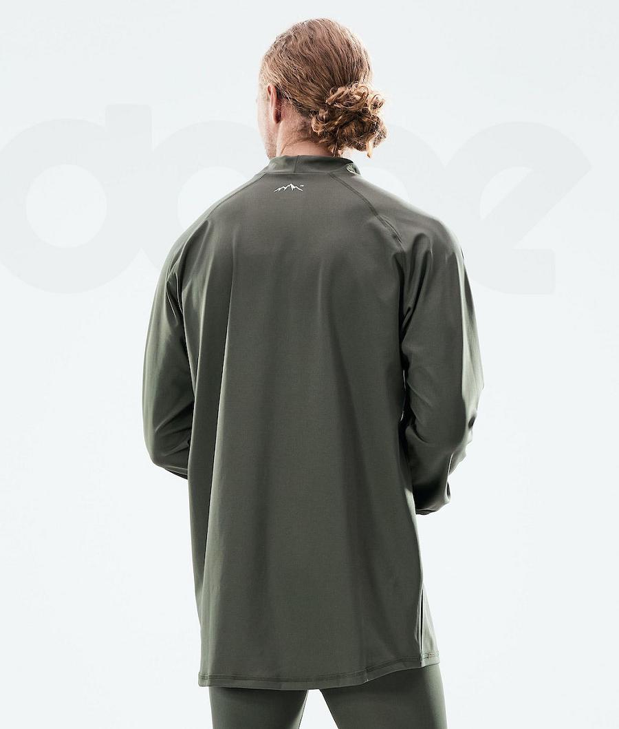 Olive Men's Dope Snuggle Base Layer Tops | NZ_D2322
