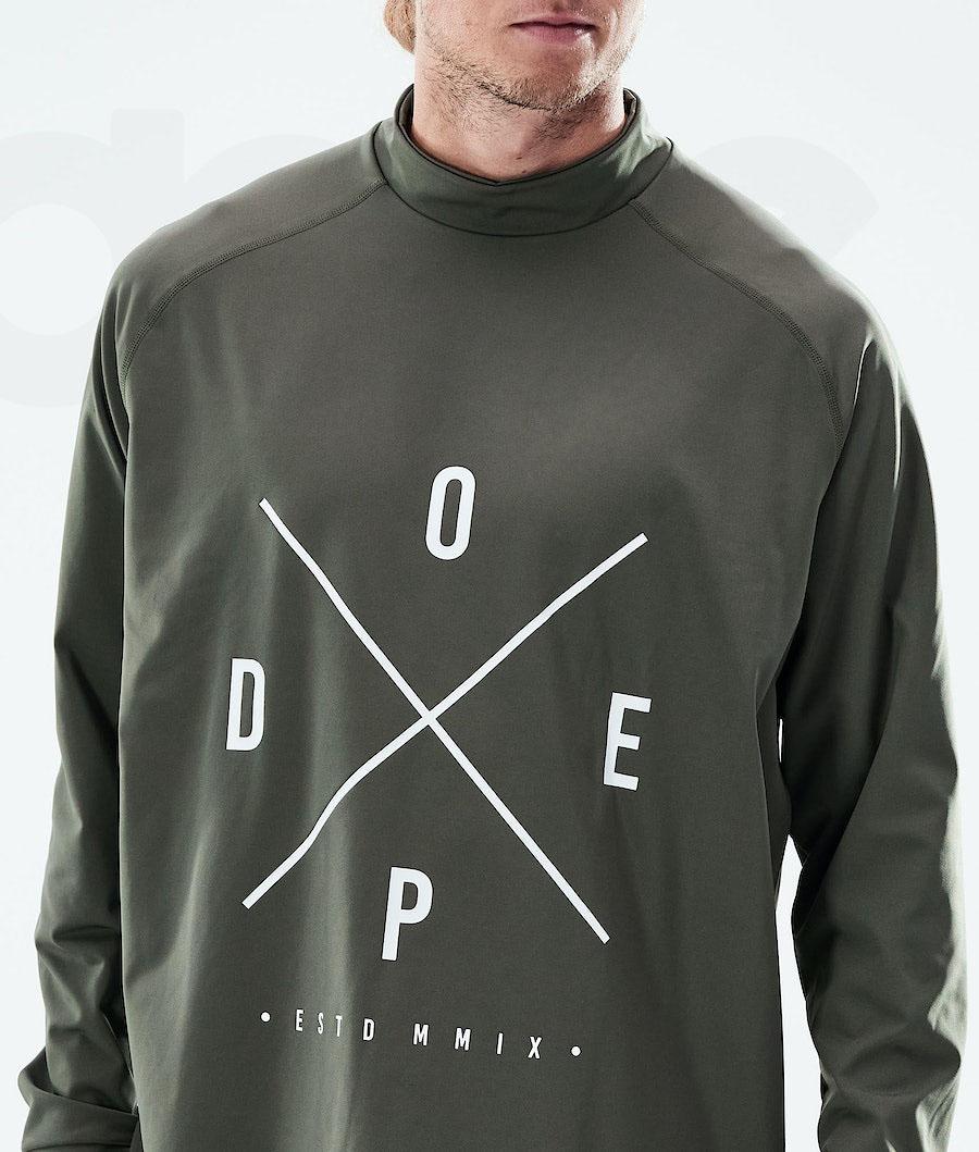 Olive Men's Dope Snuggle Base Layer Tops | NZ_D2322