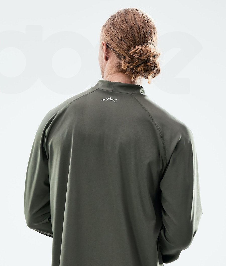 Olive Men's Dope Snuggle Base Layer Tops | NZ_D2322