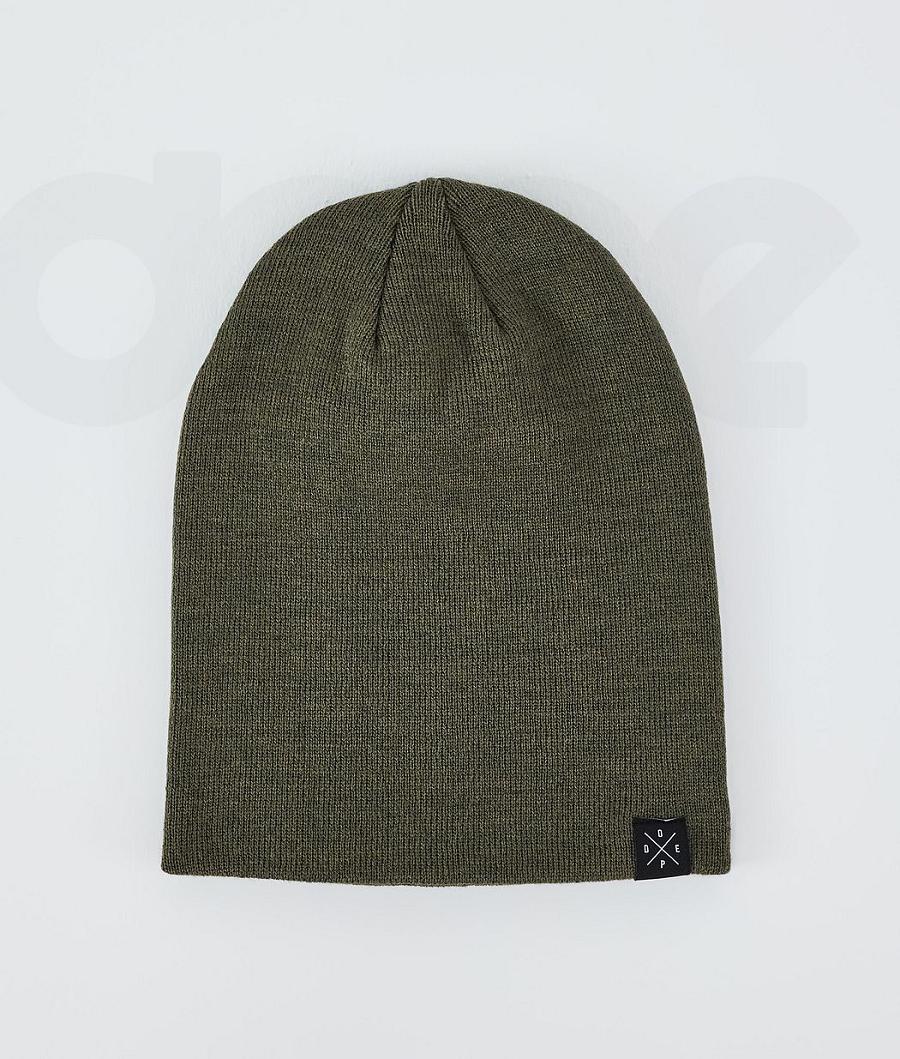 Olive Men's Dope Solitude Beanies | NZ_D2250