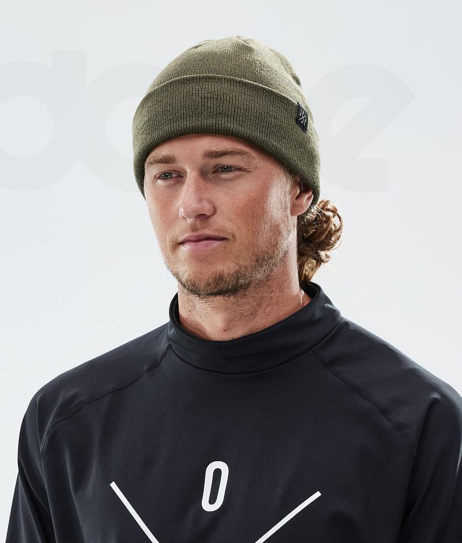 Olive Men's Dope Solitude Beanies | NZ_D2250