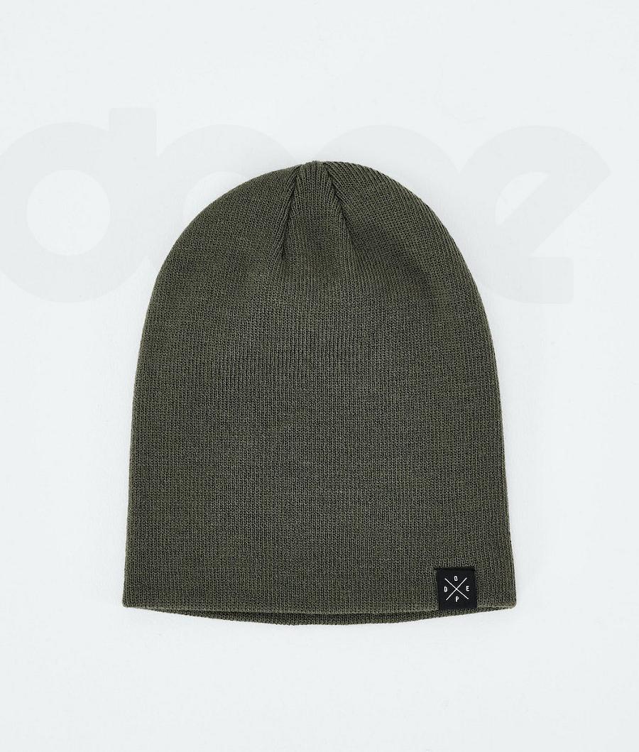 Olive Men's Dope Solitude Beanies | NZ_D2482