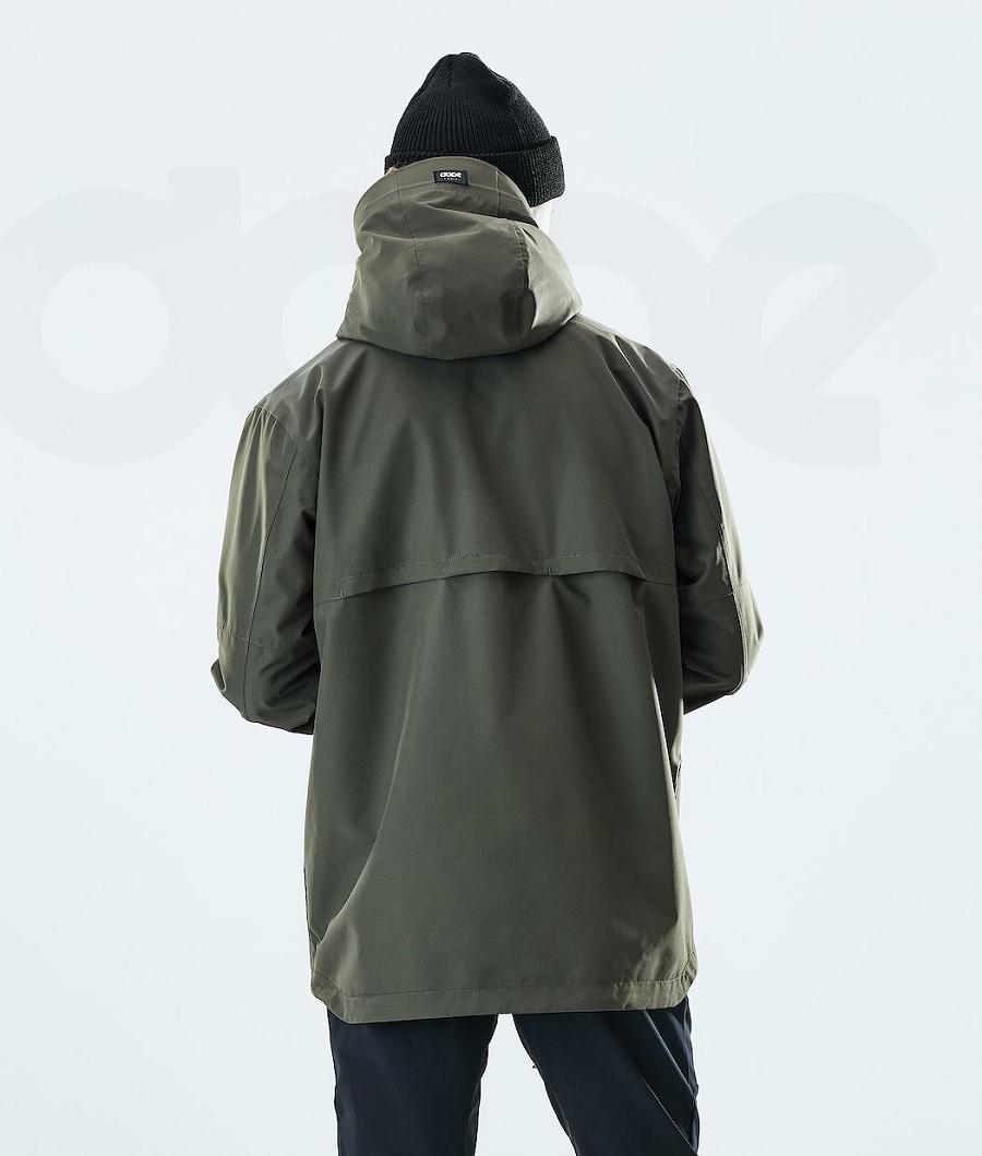 Olive Men's Dope Trekker Outdoor Jackets | NZ_D1291