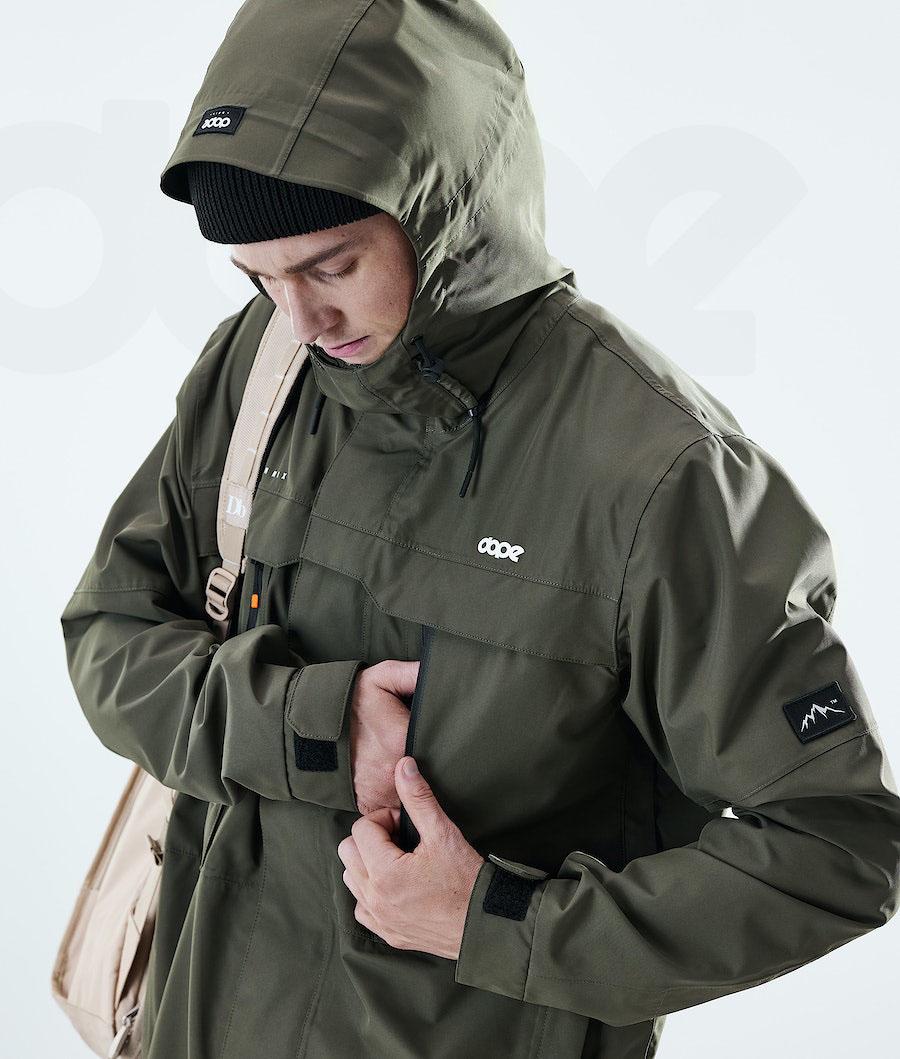 Olive Men's Dope Trekker Outdoor Jackets | NZ_D1291