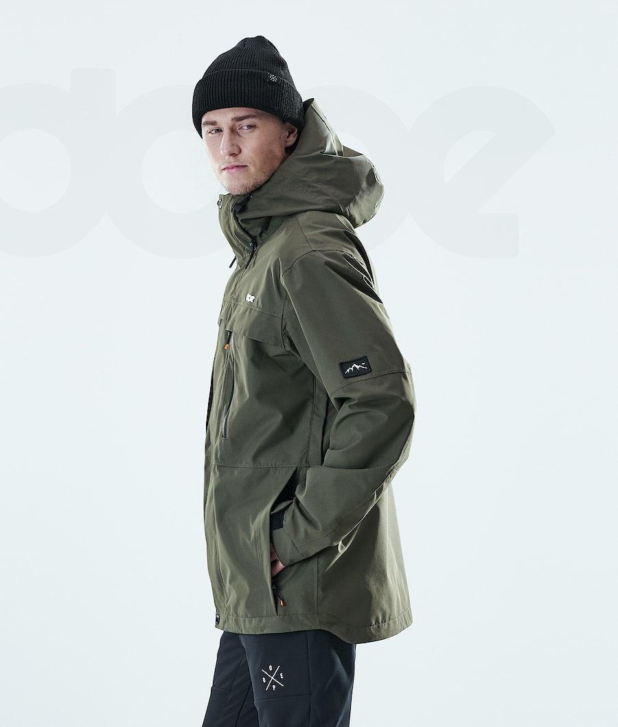 Olive Men's Dope Trekker Outdoor Jackets | NZ_D1291